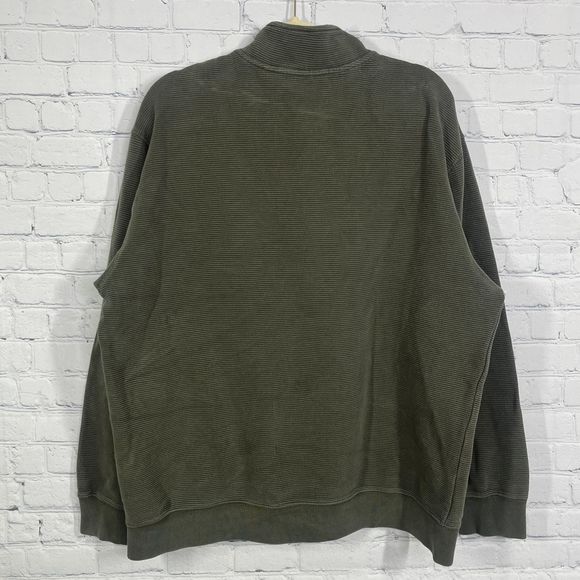 Wolverine Knit Sweater Adult Extra Lararge Green Textured 1/2 Zip Vintage - Picture 2 of 14